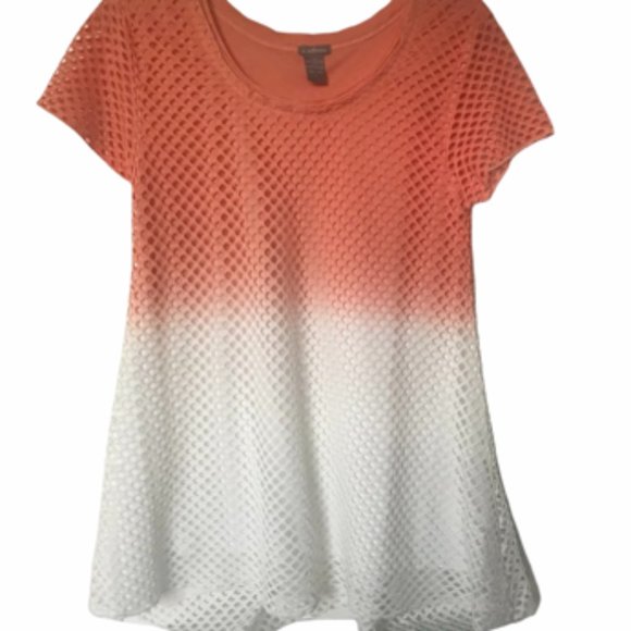 C. Oliver lined A line top size M melon & white - Picture 2 of 9